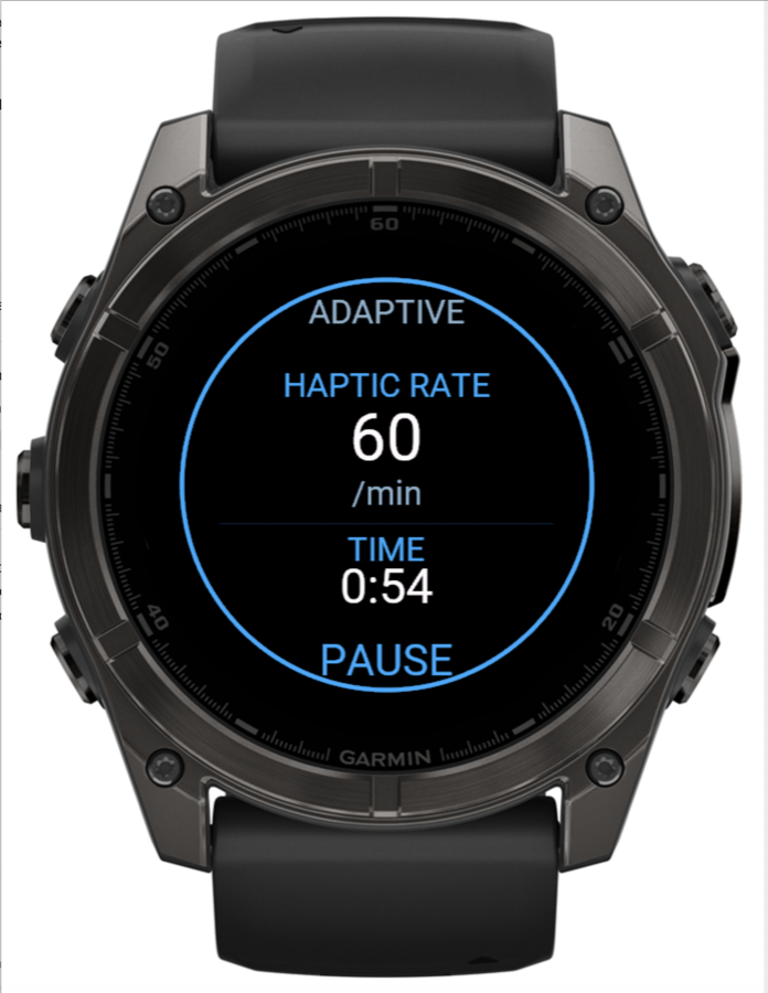 An active Haptic Pulse session running at 60 haptic pulses per minute